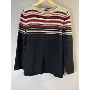 Large size 14, Olsen Europe, cotton & wool blend striped sweater.